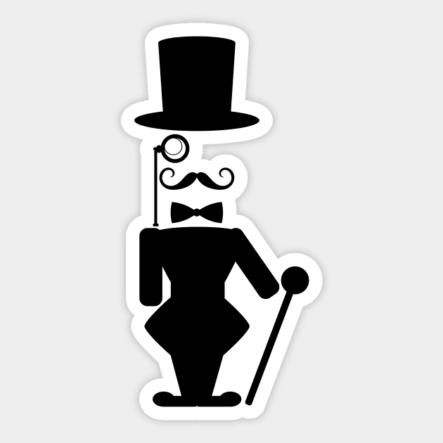 Old school gentleman with monocle character design Sticker by SooperYela